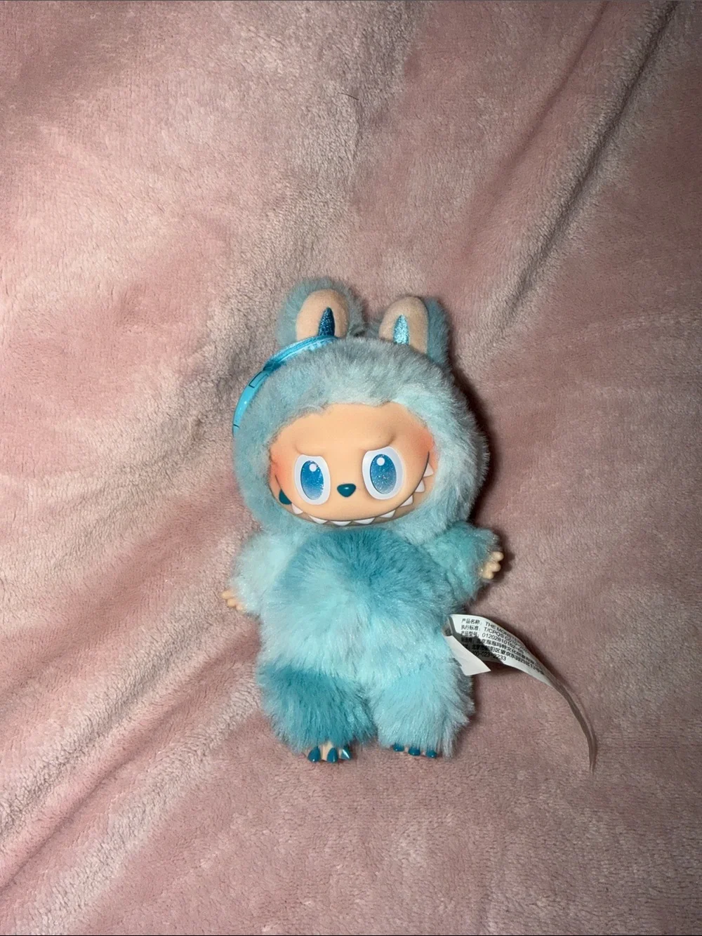 Blue Plush Monster Small Pet Toy - Labubu